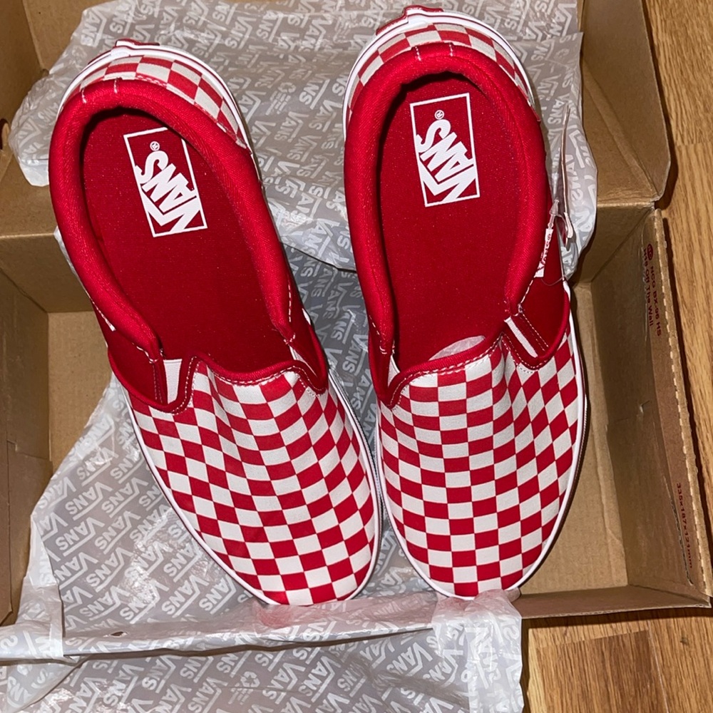 Checkers Red and White Vans sz 11